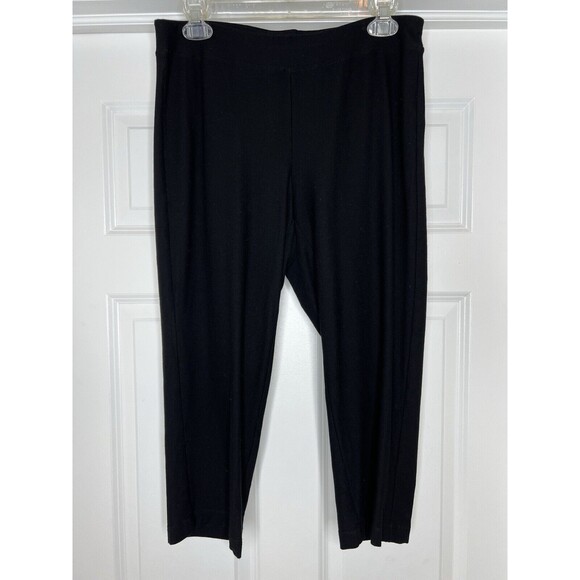 Eileen Fisher XS Pants Black Pull On Elevated Basic Minimalist Cropped Women's - Picture 2 of 9